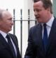 Vladimir Putin y David Cameron momentos antes de su reunión en Londres