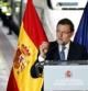 El presidente del Gobierno, Mariano Rajoy ,durante el discurso que pronunció tras la llegada a la estación de Alicante del viaje inaugural del AVE Madrid-Alicante.