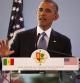 El presidente de Estados Unidos, Barack Obama, comparece durante una rueda de prensa ofrecida junto al presidente senegalés, Macky Sall, en Dakar