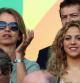 La cantante Shakira, en un momento del partido de España contra Italia