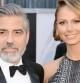 George Clooney y Stacy Keibler, durante la entrega de los Oscar el 24 de febrero de 2013