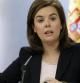 La vicepresidenta del Gobierno, Soraya Sáenz de Santamaría, durante la rueda de prensa posterior a la reunión del Consejo de Ministros