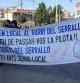Pancarta reivindicativa dels Xiquets del Serrallo on reclamaven un local