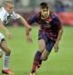 Neymar, en un momento de su debut con el Barcelona