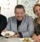 Los cocineros Ángel León, Alberto Chicote y Susi Díaz, muestran los pintxos que han creado para el Festival de Televisión de Vitoria, donde han presentado su nuevo programa para Antena 3 TV, 'Top Chef', en el que los tres conforman el jurado