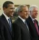Los presidentes de EE.UU. George Bush, Barack Obama, George W. Bush, Bill Clinton y Jimmy Carter en una fotografía de 2009 tomada en la Casa Blanca.