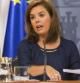 La vicepresidenta del Gobierno, Soraya Sáenz de Santamaría, en la rueda de prensa tras el Consejo de Ministros.