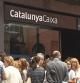 Concentración de los trabajadores de CatalunyaCaixa de Badalona