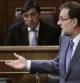 El presidente del Gobierno, Mariano Rajoy, durante su intervención hoy en la sesión de control al Ejecutivo del pleno del Congreso.