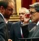 Artur Mas, Joan Herrera y Pere Navarro, en el hemiciclo del Parlament