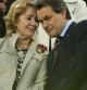 La expresidenta de la Comunidad de Madrid, Esperanza Aguirre, y el presidente de la Generalitat, Artur Mas, en una imagen tomada en 2011 en el palco del Camp Nou