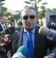El expresidente de la Diputación de Castellón y del PP en esta provincia, Carlos Fabra, a su llegada a la Ciudad de la Justicia de Castellón para ser juzgado por tráfico de influencias, cohecho y fraude fiscal.