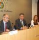Ferran Falcó (CiU) y Xavier Garcia Albiol (PP) durante la presentación del acuerdo para las becas comedor en Badalona