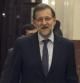 El presidente del Gobierno, Mariano Rajoy, en los pasillos de la Cámara Baja donde se debaten las enmiendas a la totalidad del proyecto de presupuestos.