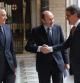 Artur Mas recibe a Alfredo Pérez Rubalcaba y Pere Navarro en el Palau de la Generalitat