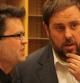 El presidente de ERC, Oriol Junqueras, mantiene una conversación justo antes de la conferencia en el Parlamento Europeo, en Bruselas