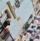 Primer 4d8 de la història dels Castellers del Poble Sec