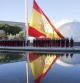 Acto solemne de izado de la bandera nacional que han presidido esta mañana los presidentes del Congreso, Jesús Posada, y del Senado, Pío García Escudero, en los Jardines del Descubrimiento de la Plaza de Colón de Madrid