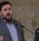 El líder de Esquerra Repúblicana de Catalunya, Oriol Junqueras, durante la rueda de prensa posterior a la reunión en que se acordó la consulta