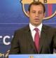 Sandro Rosell, en rueda de prensa en el Camp Nou