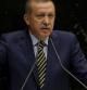 El primer ministro turco, Recep Tayyip Erdogan da un discuso en la sede de su partido AKP en Ankara