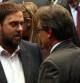 El president, Artur Mas, y el líder de ERC, Oriol Junqueras.