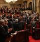 Diputados del Parlament aplauden tras aprobarse llevar al Congreso la consulta