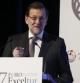 El presidente del Gobierno, Mariano Rajoy, durante su intervención hoy en la inauguración del VII Foro de Liderazgo Turístico de Exceltur en Madrid, en la que ha avanzado que el número de turistas que visitaron España durante el año 2013 ascendió a 60,6 millones, lo que supone un 5,6 por ciento más respecto al ejercicio anterior y representa un récord histórico.