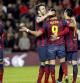 Los jugadores del Barça celebran el gol de Alexis