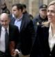 La infanta Cristina seguida de su abogado, Miquel Roca, a su llegada a los juzgados de Palma para declarar como imputada en el caso Nóos. Tras descender del vehículo, la Infanta ha recorrido unos metros a pie hasta la puerta del edificio judicial.