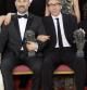 La actriz Natalia de Molina, el actor Javier Cámara, el director David Trueba y la productora Cristina Huete, triunfadores de la noche con su película "Vivir es facil con los ojos cerrados"