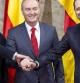Los presidentes del Gobierno valenciano, Alberto Fabra, balear, José Ramón Bauzá y murciano, Ramón Luis Valcarcel, posan para los medios gráficos antes del comienzo de la reunión que mantuvieron en Valencia