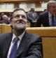 El presidente del Gobierno, Mariano Rajoy, durante la sesión de control al Ejecutivo en el pleno del Senado