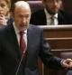 El líder del PSOE, Alfredo Pérez Rubalcaba, durante su intervención hoy en la sesión de control al Gobierno en el pleno del Congreso de los Diputados.