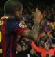 Dani Alves celebra su gol en el Barcelona-Manchester City