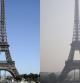 París, en un día sin contaminación en agosto de 2012 y el pasado 14 de marzo