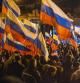 Celebración en la plaza Lenin de Simferopol, en Crimea, por la victoria del sí en el referéndum sobre la integración a Rusia