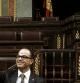 El diputado del Parlament, Jordi Turull (CiU, posa en el Congreso antes del inicio del pleno de la Cámara baja
