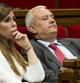 El portavoz adjunto del PPC en el Parlament, Santi Rodríguez, junto a la presidenta del PPC, Alícia Sánchez-Camacho.