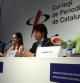 Miembros de la junta directiva de la asociación Societat Civil Catalana, en la presentación de su hoja de ruta en el Col·legi de Periodistes