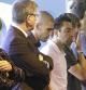 Los jugadores de la primera plantilla del FC Barcelona, visiblemente emocionados en la sala de condolencias instalada en la tribuna del Camp Nou