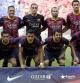 El último once inicial del Barcelona de la temporada posa para los fotógrafos, el pasado sábado en el Camp Nou