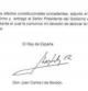 Imagen del documento de abdicación firmado por el rey Juan Carlos