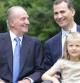 Don Juan Carlos, el príncipe Felipe y la infanta Leonor.