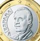 Moneda de un euro con la cara del rey Juan Carlos