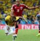 Momento de la entrada de Zuñiga a Neymar durante el Brasil-Colombia