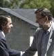 El presidente del Gobierno, Mariano Rajoy (d), saluda al presidente de la Fundación Faes, José María Aznar.