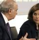 La vicepresidenta del Gobierno, Soraya Sáenz de Santamaría, y el ministro del Interior, Jorge Fernández Díaz, durante la rueda de prensa posterior al ConsejodeMinistros donde han aprobado el proyecto de ley de Seguridad Ciudadana, que será remitido a las Cortes para su tramitación parlamentaria