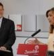 -La presidenta de la Junta de Andalucía, SusanaDíaz, y el secretario general del PSPV-PSOE, Ximo Puig, durante la rueda de prensa posterioa a la reunión que mantuvieron hoy para analizar la situación de la financiación autonómica.