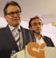 El presidente de la Generalitat y de CiU, Artur Mas, en rueda de prensa junto a Josep Rull.